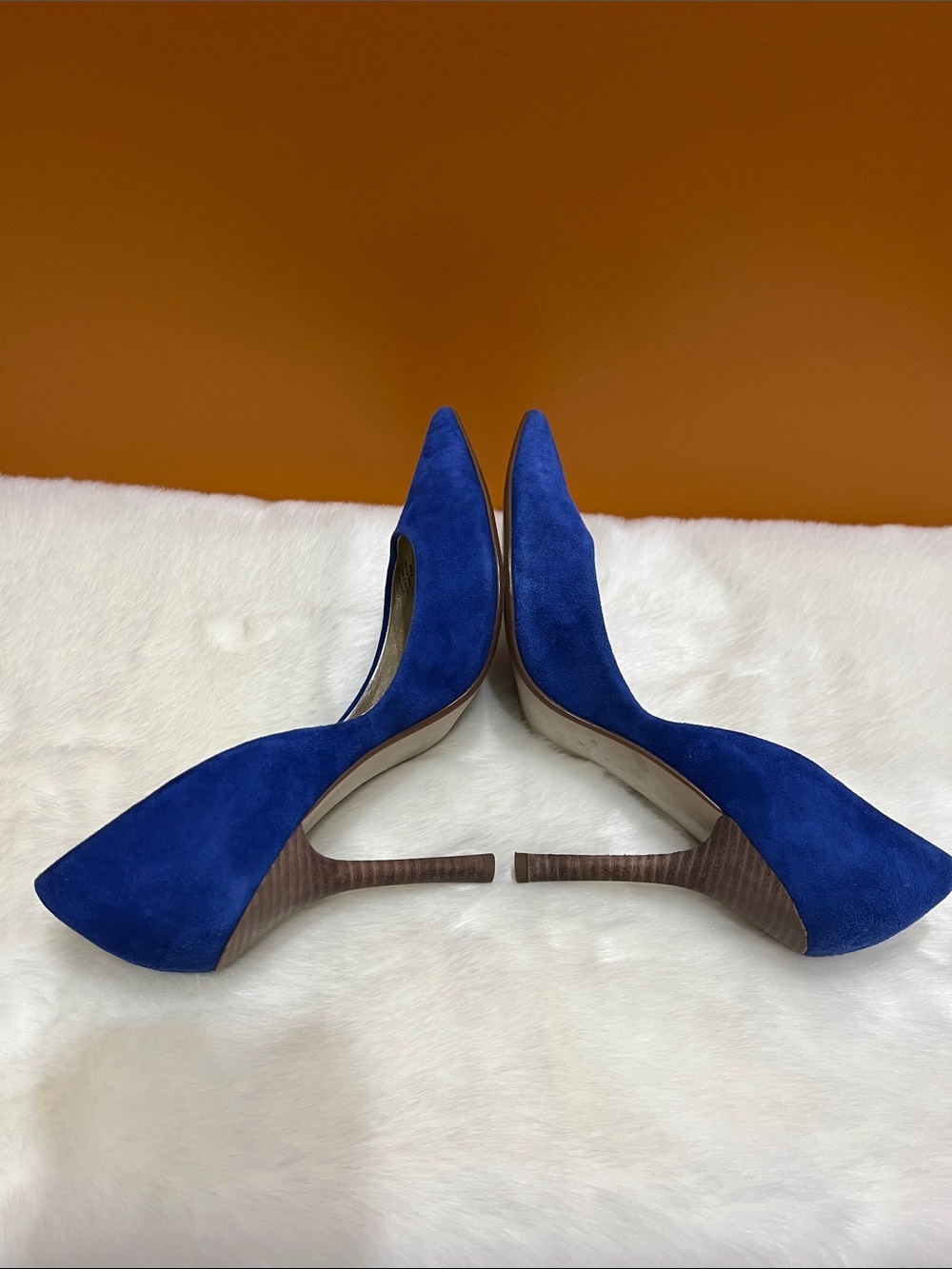 Guess by Marciano Genuine Suede GWCarrie Pointed Toe Cobalt Blue Pumps Heels 7.5 - Picture 4 of 12